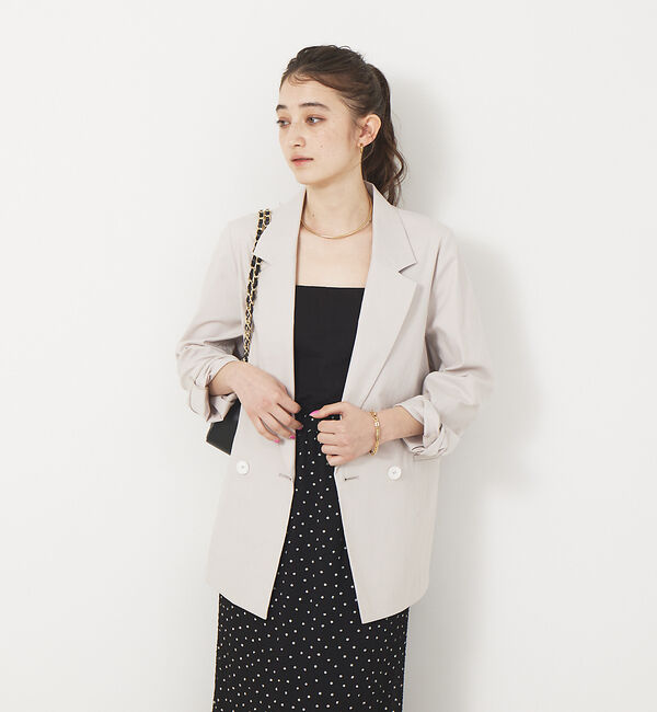 Rouge vif「麻混ダブルジャケット」|テーラードジャケット|