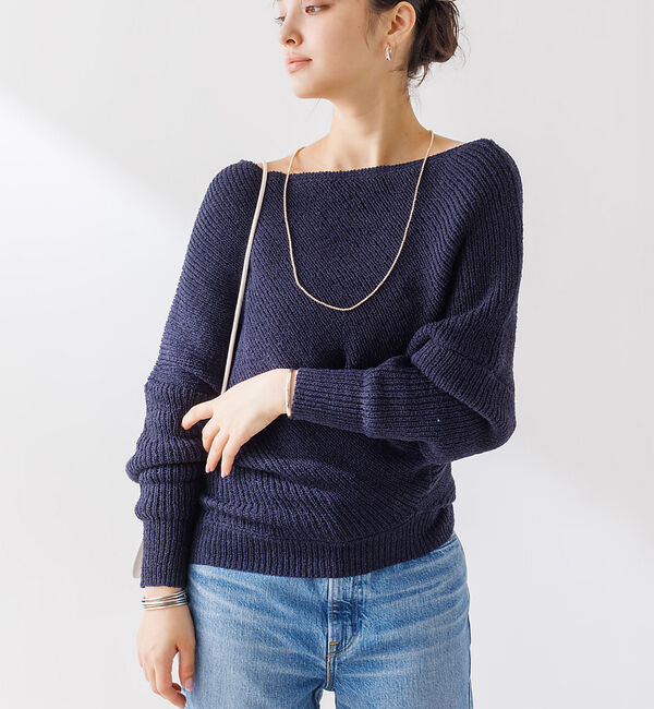 Rouge vif「ツイストニットプルオーバー」|ニット・セーター|ネイビー