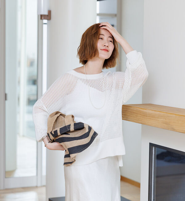 Rouge vif「グリットメッシュニットプルオーバー」|ニット・セーター|