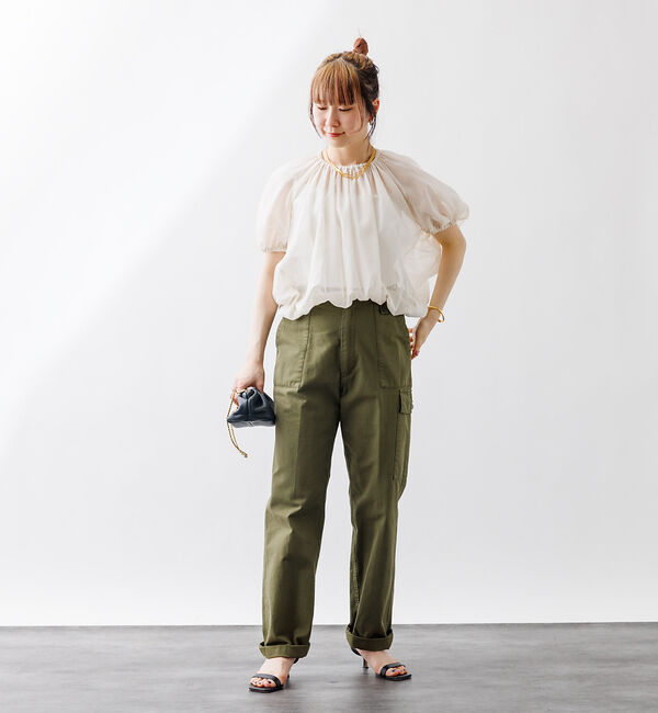 Rouge vif「コットンボイルギャザーブラウス」|シャツ・ブラウス|