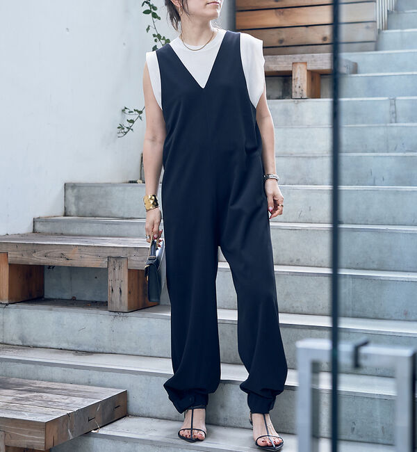 Rouge vif「【一部店舗限定】前後２WAYジョーゼットオールインワン」|オールインワン|ブラック