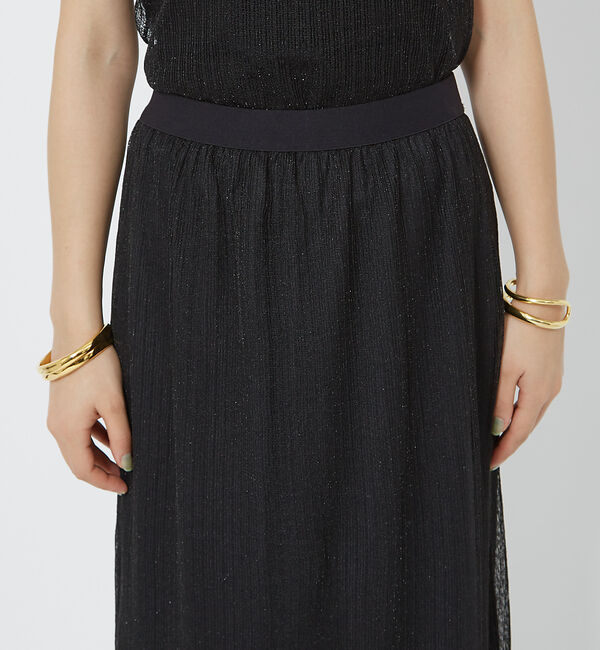 Rouge vif「針抜きリブシアーメタリックニットスカート」|スカート|