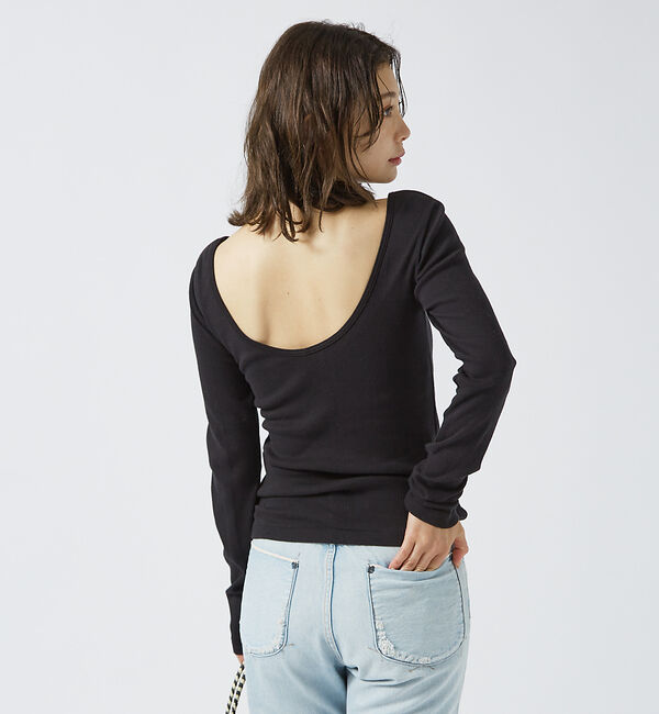 Rouge vif「【Robert P. Miller】パネルリブ バックオープンロンT / 背あき」|Tシャツ・カットソー|