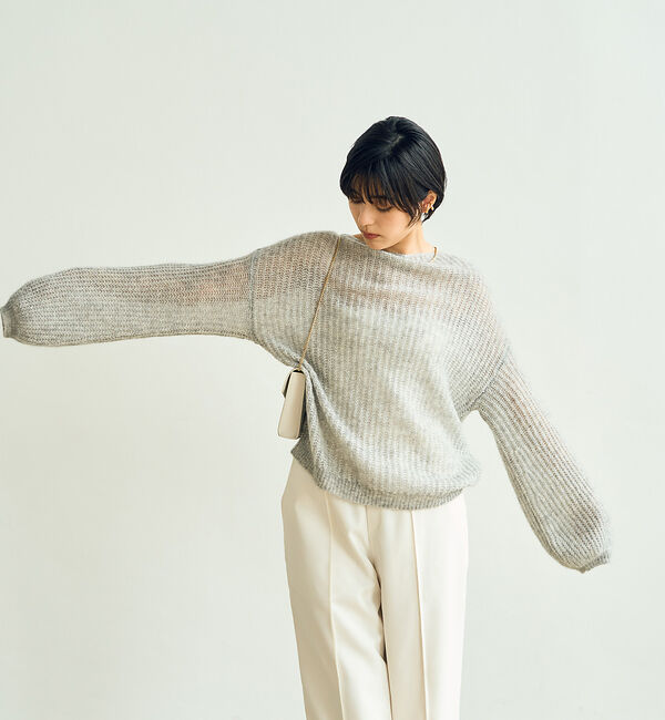 Rouge vif「ラメモヘアシアーパフプルオーバー」|ニット・セーター|