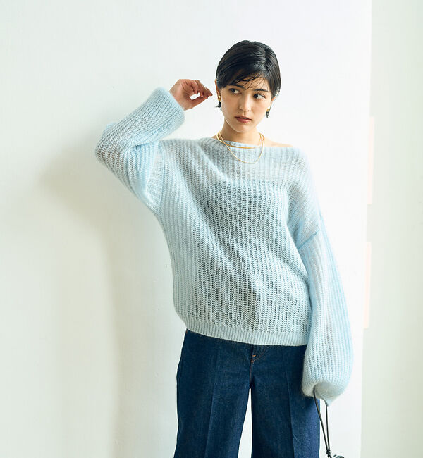 Rouge vif「ラメモヘアシアーパフプルオーバー」|ニット・セーター|