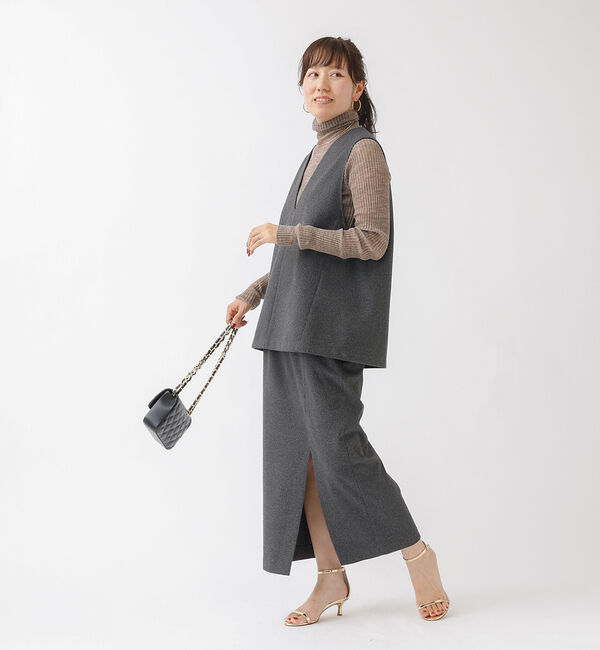 Rouge vif「【セットアップ対応】ニードルパンチ千鳥柄タイトスリットスカート」|スカート|