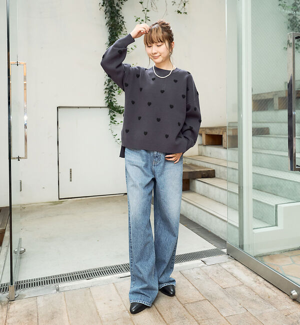 Rouge vif「【新色登場】ハートジャガードニットプルオーバー」|ニット・セーター|