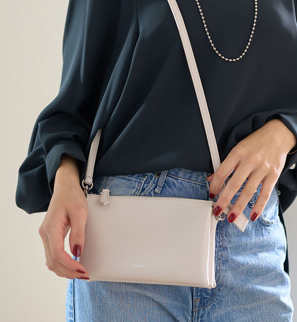 Rouge vif「【YAHKI/ヤーキ】SOFT W FACE ミニショルダーバッグ」|ショルダー・メッセンジャー|ホワイト