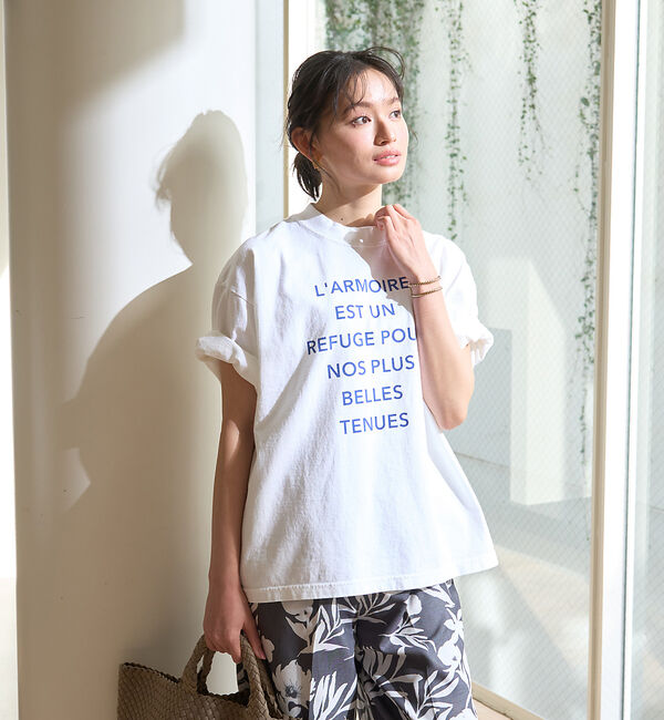 Rouge vif「ピグメントヴィンテージライクロゴBIG Tシャツ」|Tシャツ・カットソー|