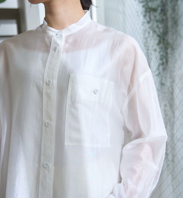 Rouge vif「ポケット付きシアーシャツ」|シャツ・ブラウス|