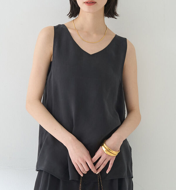 Rouge vif「【セットアップ対応】２WAYキュプラフィブリルノースリブラウス」|キャミソール|チャコールグレー