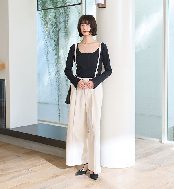 Rouge vif「コットンヘンリーネックプルオーバー」|Tシャツ・カットソー|