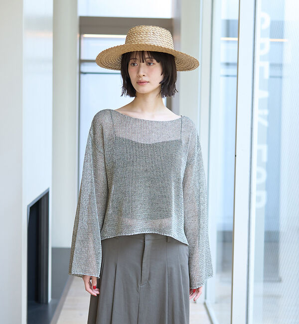 Rouge vif「シアーメッシュペーパーニットプルオーバー」|ニット・セーター|