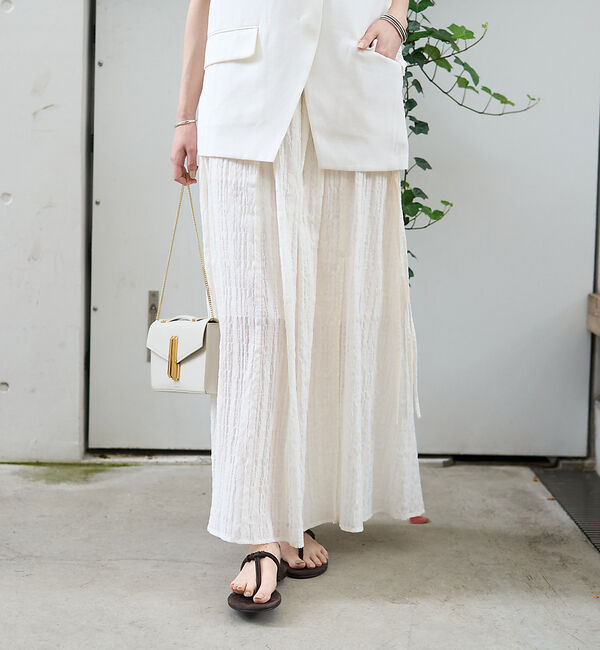 Rouge vif「ボリュームギャザーサイドスリットロングスカート」|スカート|