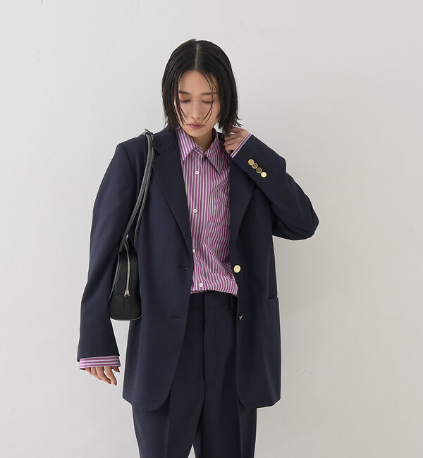 Rouge vif「【セットアップ対応】メンズライクウール混サキソニージャケット」|テーラードジャケット|