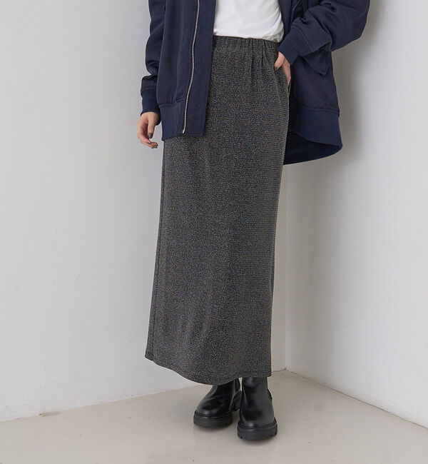 Rouge vif「ラメグリッタージャージナロースカート」|スカート|シルバー