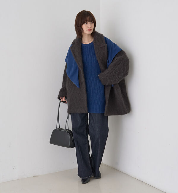 Rouge vif「【ストールセット】ポケット付片畦ニットプルオーバー」|ニット・セーター|