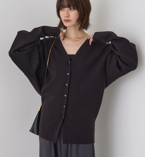 Rouge vif「変形オーバールーズニットカーディガン」|カーディガン|ブラック