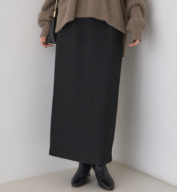 Rouge vif「【セットアップ対応】ポリウーリングカルセタイトスカート」|スカート|ブラック