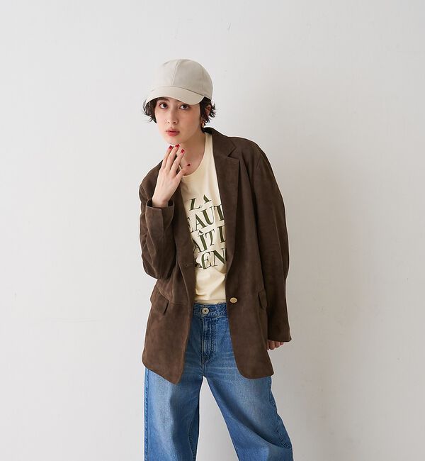 Rouge vif「ゴートスエード シングルジャケット」|テーラードジャケット|