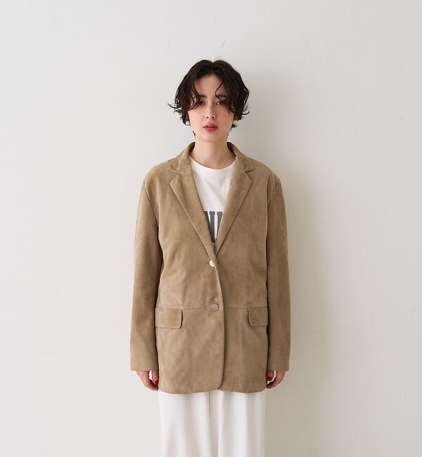 Rouge vif「ゴートスエード シングルジャケット」|テーラードジャケット|
