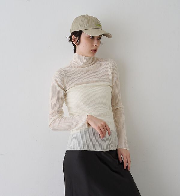 Rouge vif「防縮Wシアータートルリブニット」|ニット・セーター|