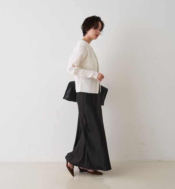 Rouge vif「ストライプ組織2WAYニット /カーディガン」|ニット・セーター|