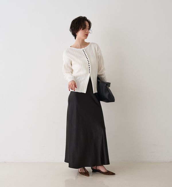 Rouge vif「ストライプ組織2WAYニット /カーディガン」|ニット・セーター|