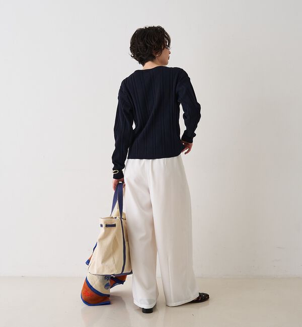 Rouge vif「ストライプ組織2WAYニット /カーディガン」|ニット・セーター|