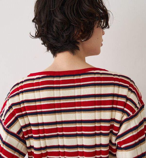 Rouge vif「ストライプ組織2WAYニット /カーディガン」|ニット・セーター|