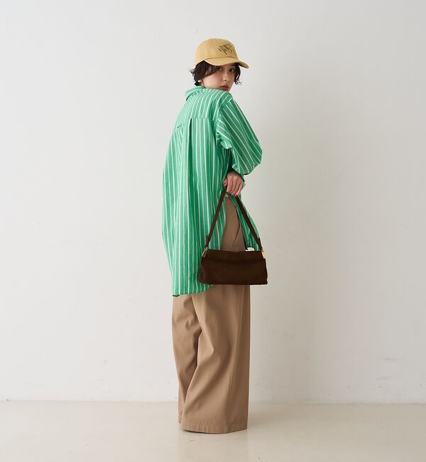 Rouge vif「胸ポケットコットン ルーズフィットストライプシャツ」|シャツ・ブラウス|