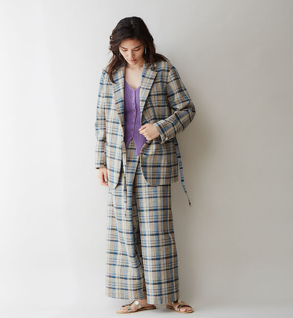 qualite「スラブチェックジャケット」|テーラードジャケット|