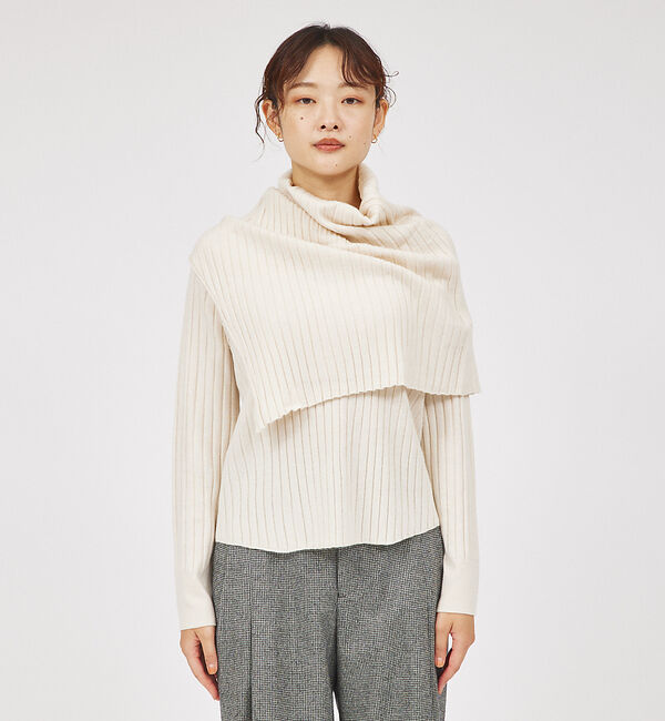 qualite「【23AW】アシメスヌードリブニット」|ニット・セーター|