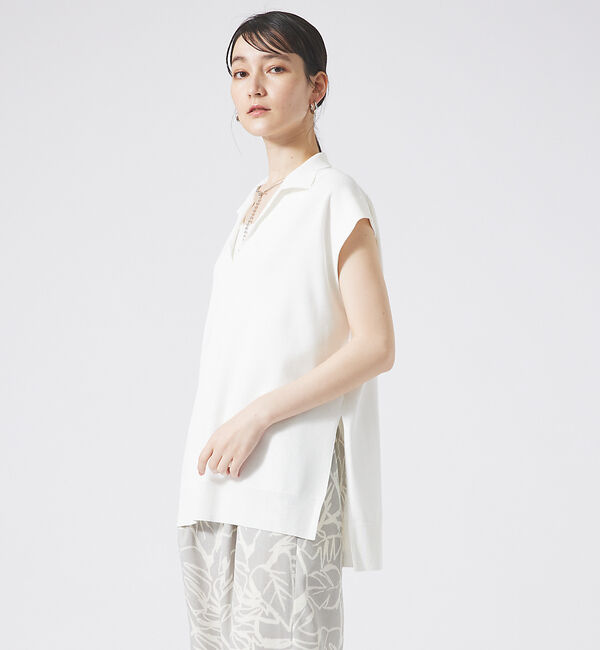 qualite「レーヨンストレッチオープンカラーシャツ」|シャツ・ブラウス|