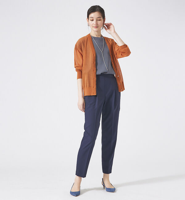 qualite「サッカーストライプタックテーパードパンツ」|その他|