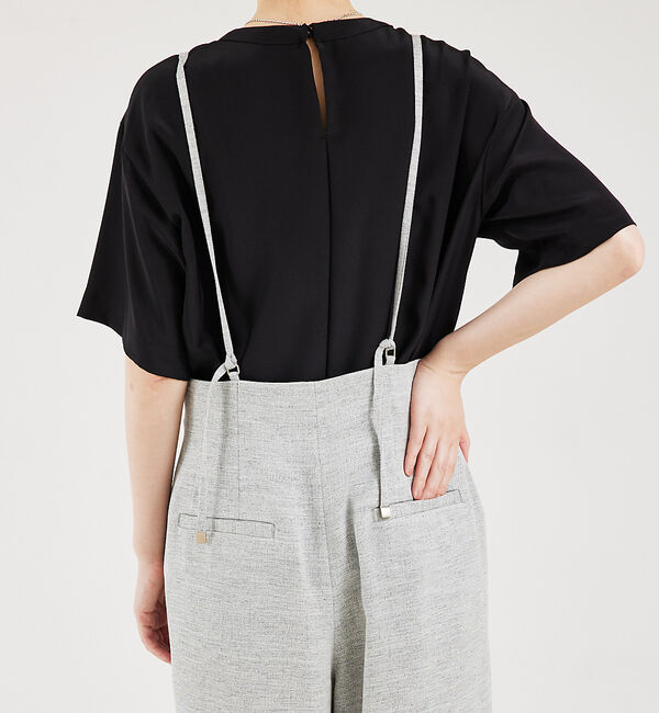 qualite「リネンライクサスペンダーパンツ」|オールインワン|