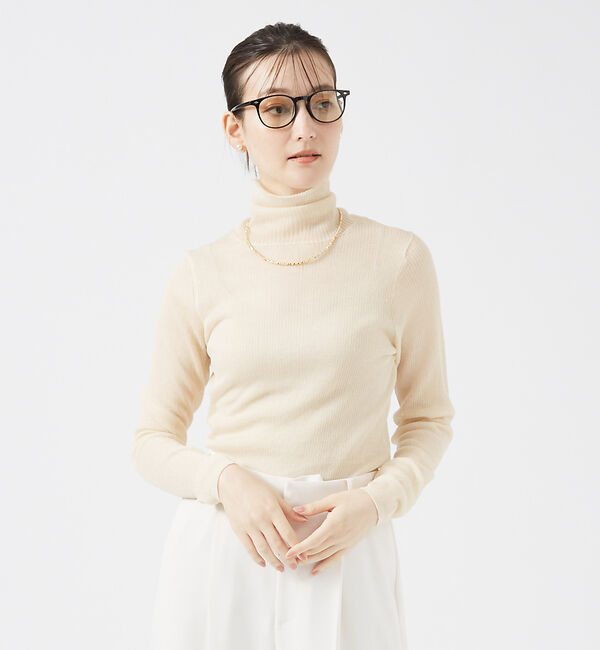 qualite「シャイニーリブニット」|ニット・セーター|