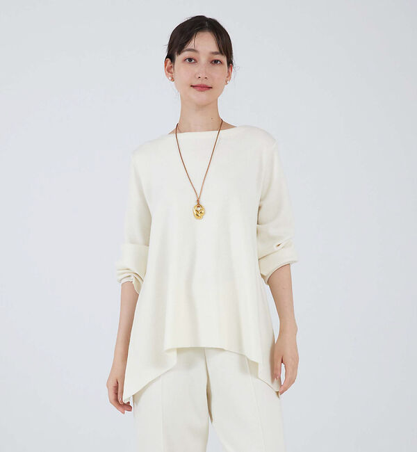 qualite「【セットアップ対応】ドレープハイゲージニット」|ニット・セーター|オフホワイト