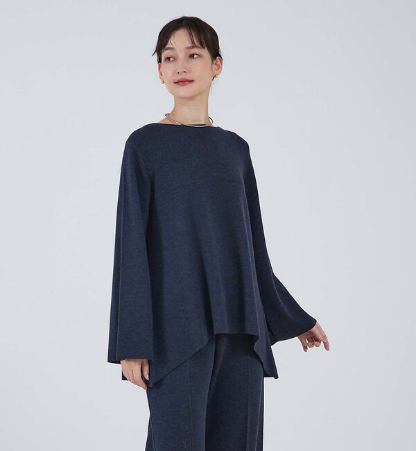 qualite「【セットアップ対応】ドレープハイゲージニット」|ニット・セーター|チャコールグレー