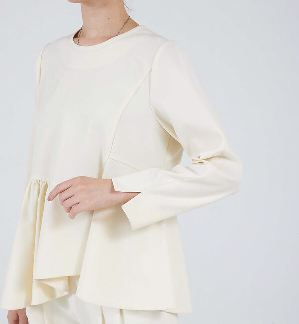 qualite「ペプラムギャザーアシメブラウス/オケージョン/セレモニー」|シャツ・ブラウス|