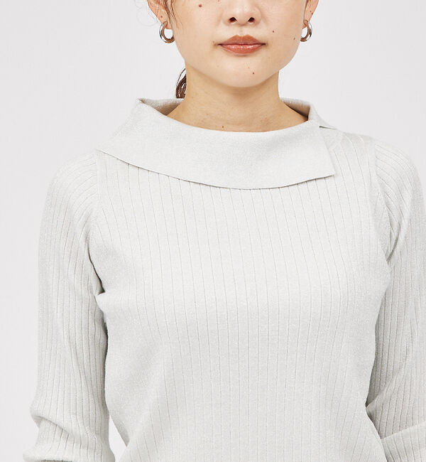 qualite「サイドスリットカラーリブニット」|ニット・セーター|