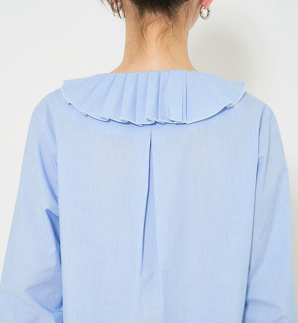 qualite「Vネックプリーツカラーブラウス」|シャツ・ブラウス|