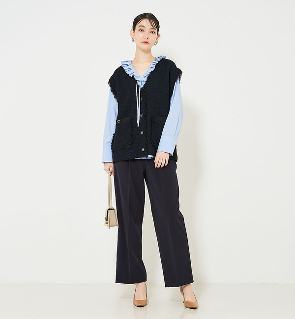 qualite「ツィードニットジレ」|ダウンベスト・ベスト|