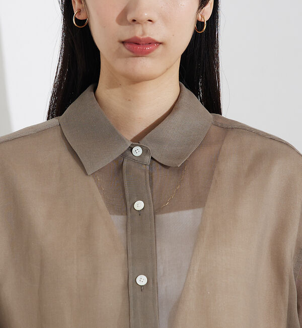 qualite「ソフトオーガンジーシアーシャツ」|シャツ・ブラウス|