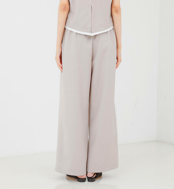 qualite「【接触冷感＆防シワ】ウールライクイージーパンツ/セットアップ対応」|その他|