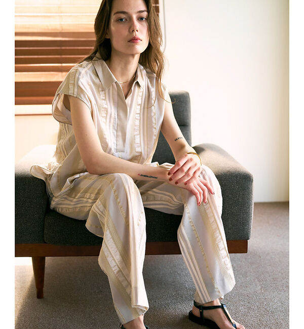 qualite「【セットアップ対応】キュプラストライプスキッパーシャツ」|シャツ・ブラウス|