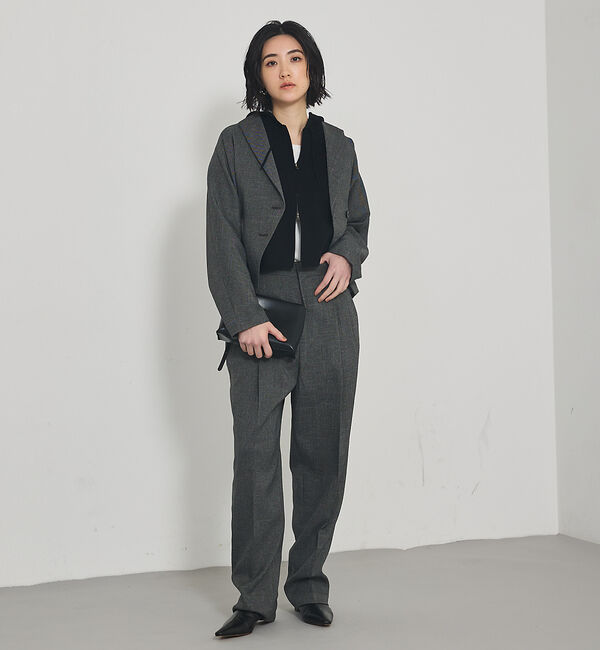 qualite「【セットアップ対応】ツイードタックテーパード」|その他|