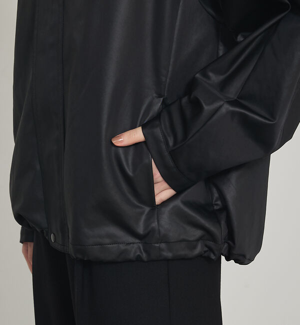 qualite「レザーライクブルゾン」|ブルゾン・スタジャン|