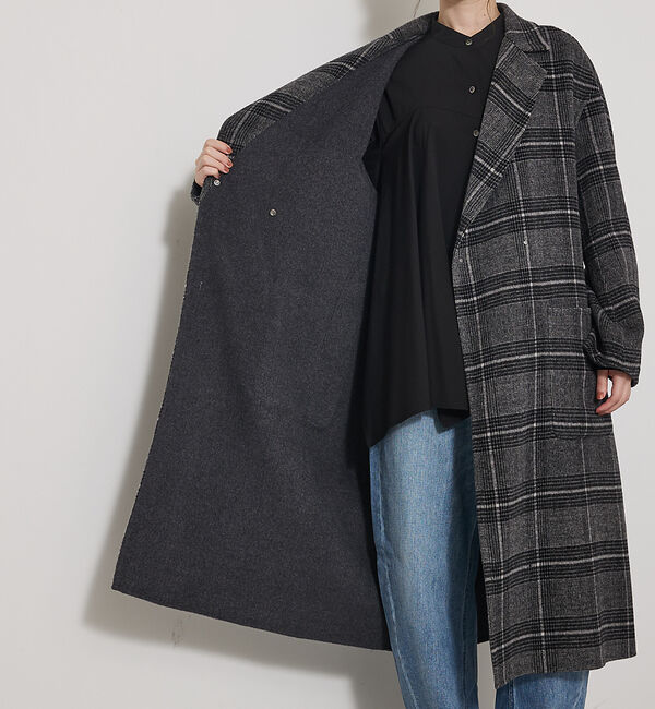 qualite「ウールチェックチェスターコート」|その他|
