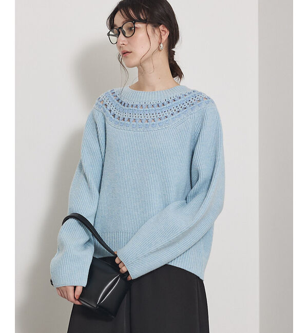 qualite「エンブロイダリーニット」|ニット・セーター|ブルー